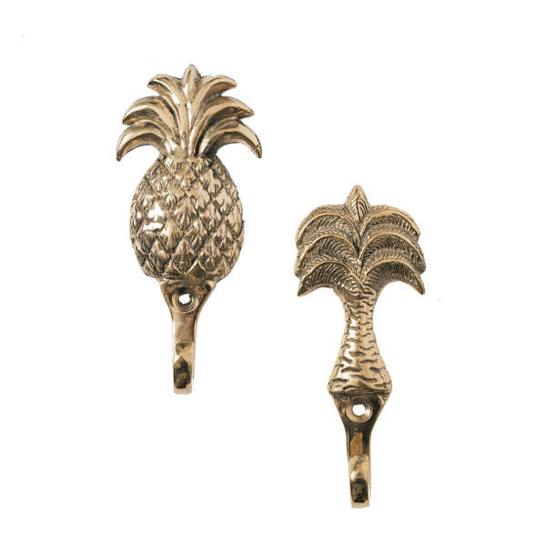 Brass Hook | Raja Homewares | Pineapple or Palm Tree