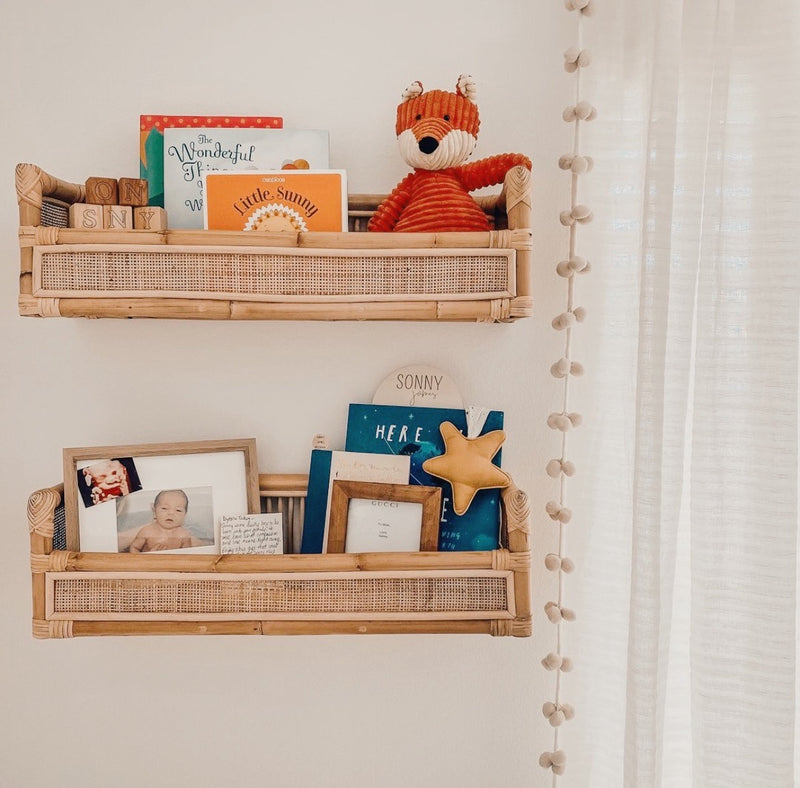 Little Readers Wall Shelf | Raja Homewares | Rattan and Weaving Bookshelf