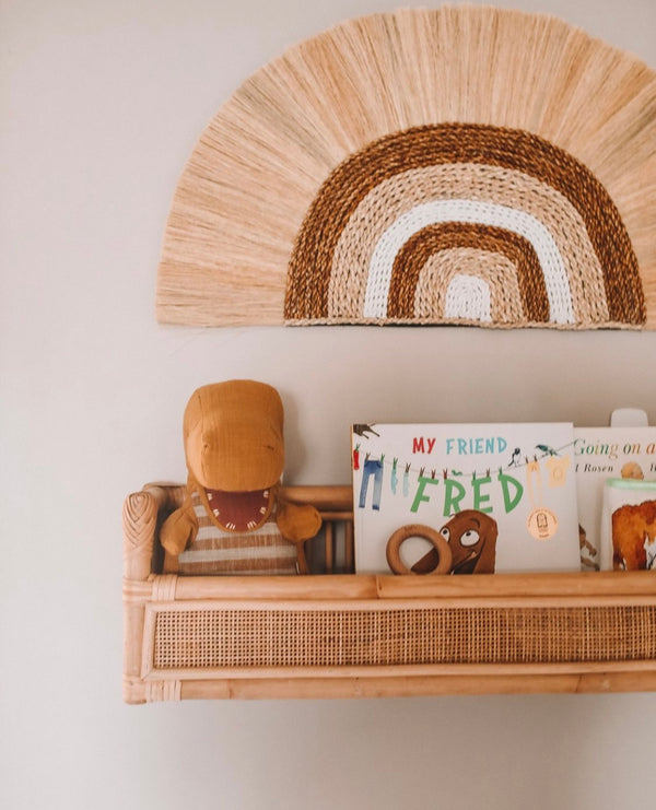 Little Readers Wall Shelf | Raja Homewares | Rattan and Weaving Bookshelf