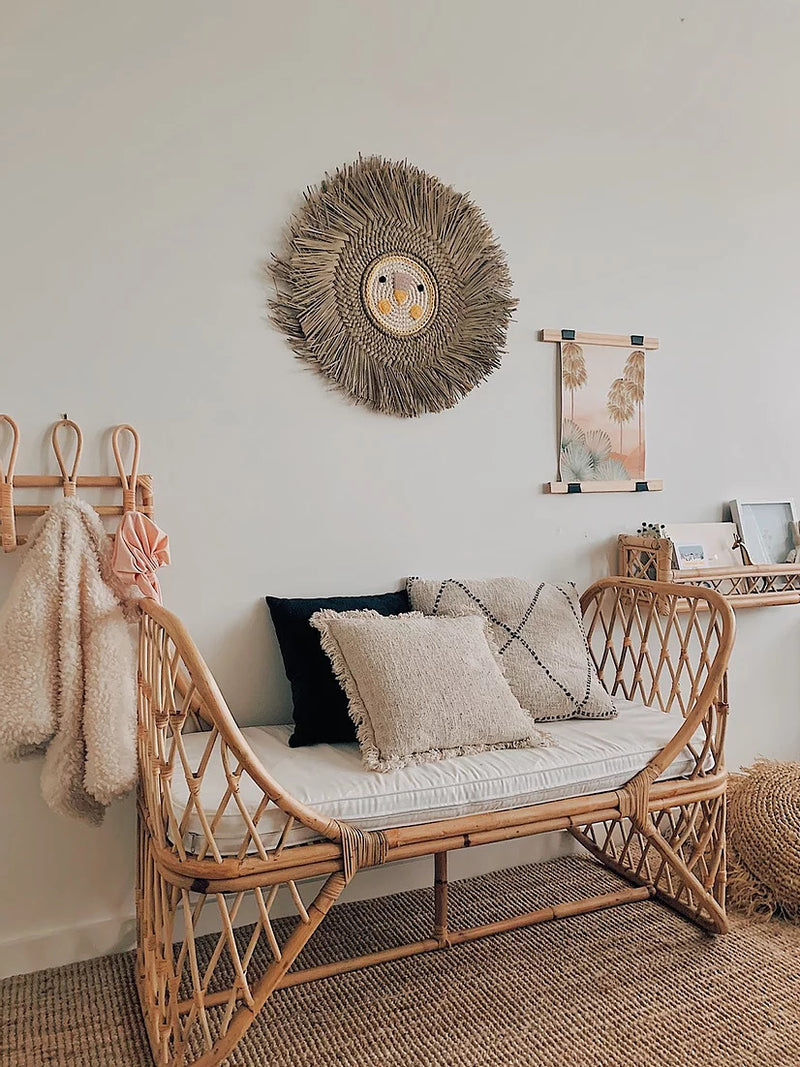 Lucy the Lion | Raja Homewares | Rattan frame and Macrame face