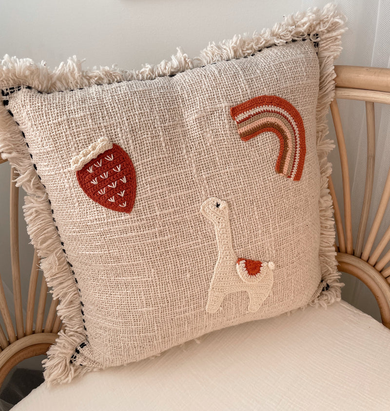 Peru Fringe Cushion Cover | Raja Homewares | 40cm x 40cm Hand Crochet and Hand Loomed