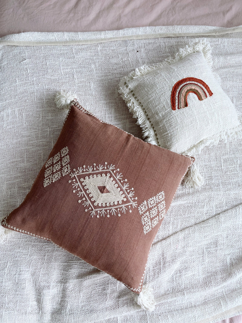 Boho Cushions | Raja Homewares | Embroidered Cushion in two sizes