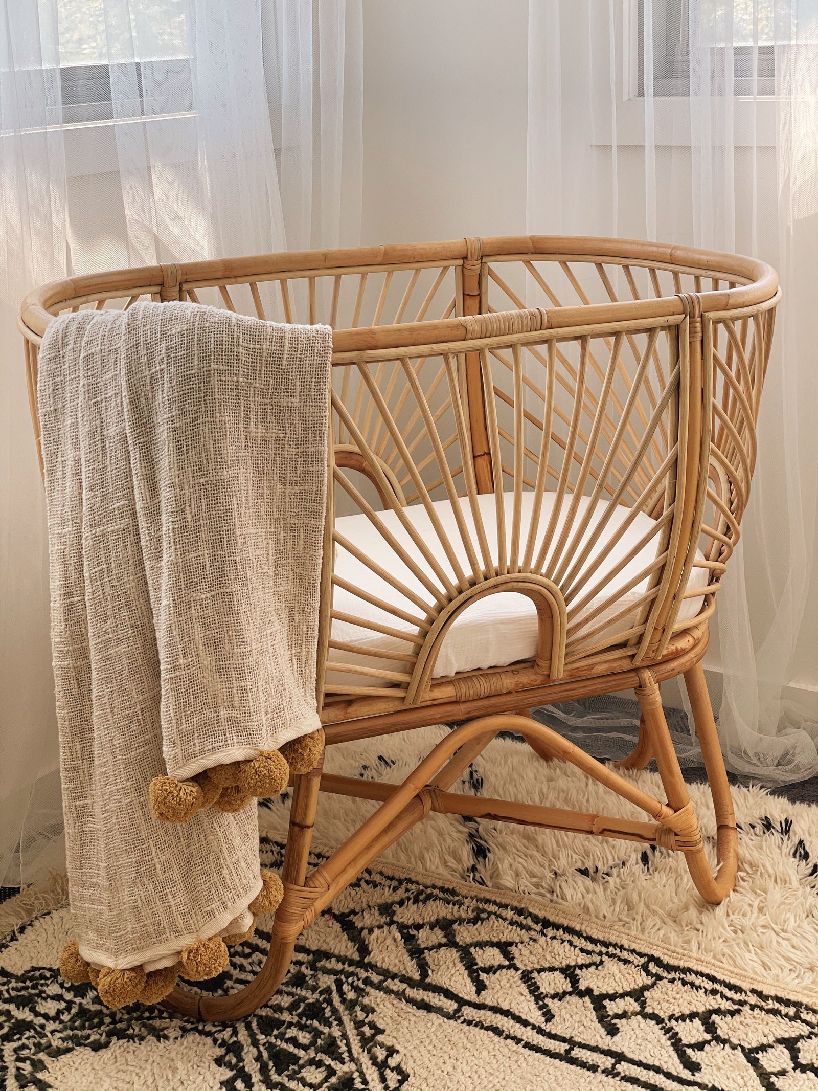 Rattan Bassinet Raja Homewares Summertime Rattan Bassinet